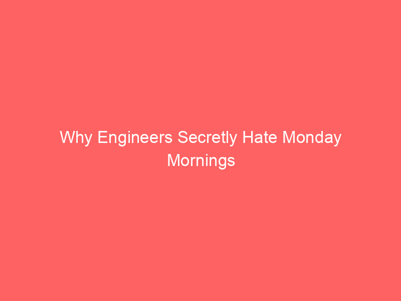 Why Engineers Secretly Hate Monday Mornings